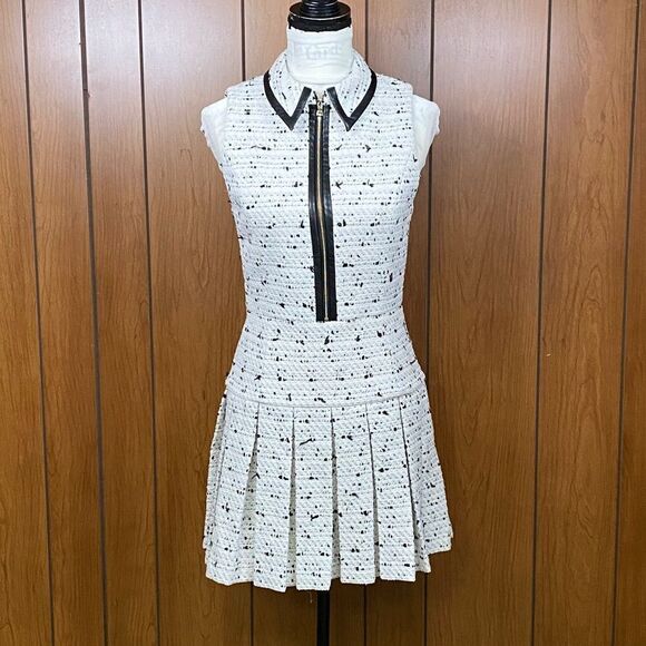 Alice + Olivia Ellis Tweed Pleated Minidress size 0 - Picture 1 of 12